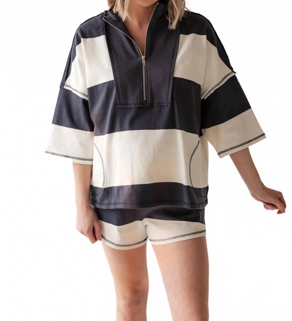 NEW FREE PEOPLE retro rugby set in midnight navy combo
